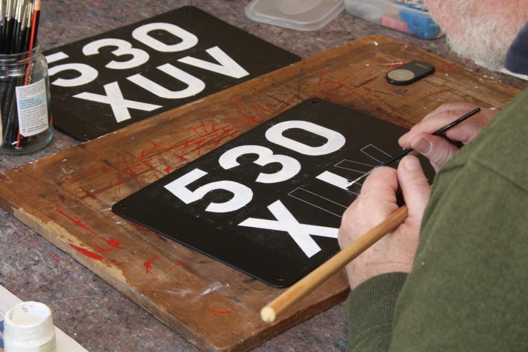 1940's 50's hand painted number plates