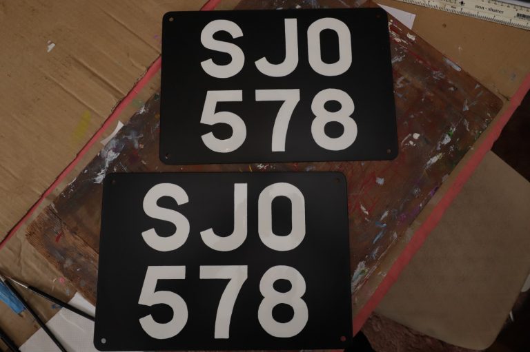 SJO signwritten plates