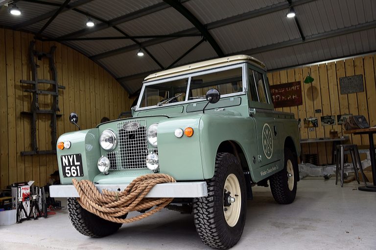 Hand painted number plate on Land-Rover Series 2