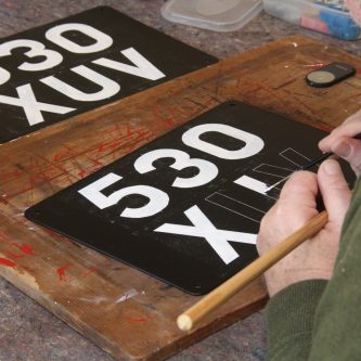 1940's 50's hand painted number plates