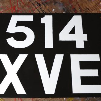 Hand-painted number-plate completed