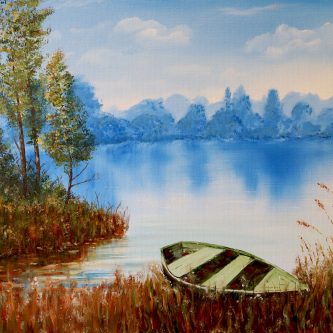 Rowboat in reeds