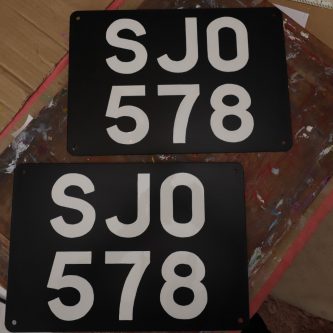 SJO signwritten plates