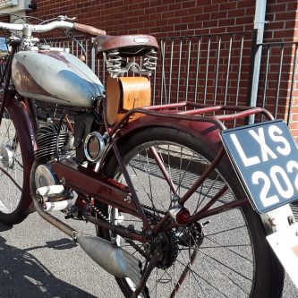 New-Map 1935 motorcycle with period number-plate